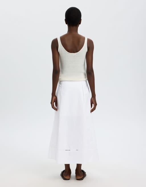 Selected Maxi skirt in bright white, 2 of 6