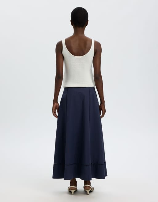 Selected Maxi skirt in dark sapphire, 2 of 6