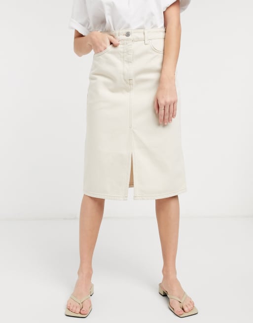 Cream a outlet line midi skirt