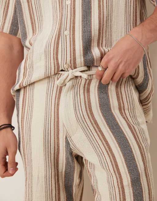 Selected – Mehrfarbig gestreifte Shorts aus 100% Baumwolle mit Struktur, Kombiteil , 5 von 5