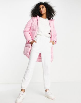 Selected Mina padded down jacket in bright pink