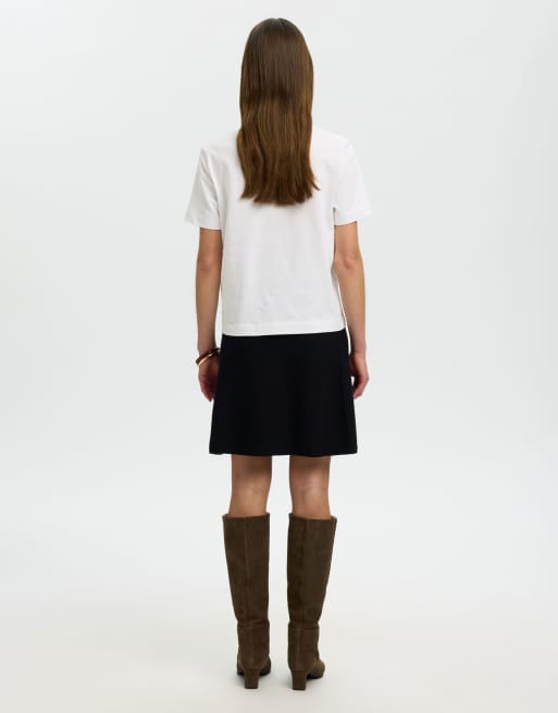 Selected Mini skirt in black, 3 of 5