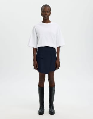 Selected - Minirock in dunklem Saphirblau