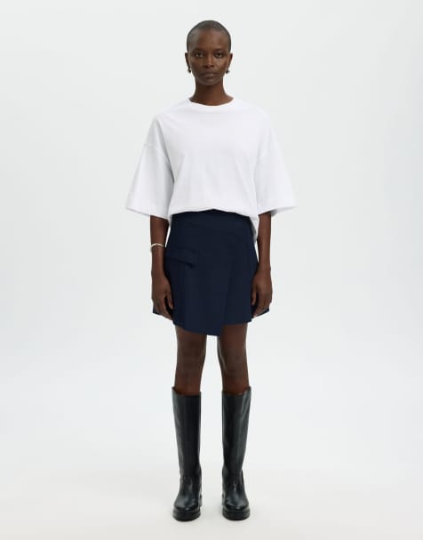 Selected - Minirok in donker saffierblauw - view 1