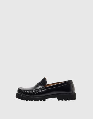 Selected - Mocassins en cuir - Noir