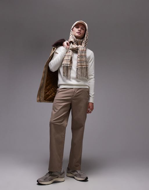 Selected mock neck knitted jumper in cream , 2 of 4