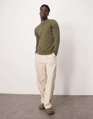 Selected Selected mock neck knitted jumper in green