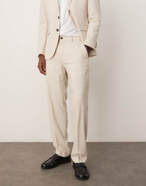 Selected Neil regular fit pants in cream , 3 of 5
