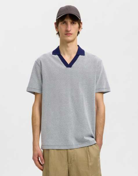 Selected – Niebieska koszulka polo - view 1