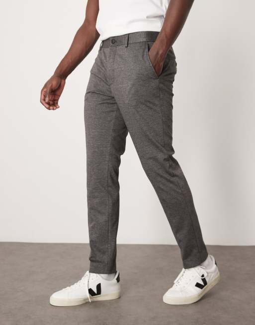 Selected Noah slim fit jersey pants in dark gray , 2 of 5