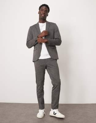 Selected Selected Noah slim fit jersey trousers in dark grey