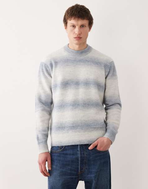 Selected ombre knit jumper in blue