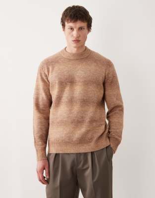 Selected Ombre Knit Sweater In Brown