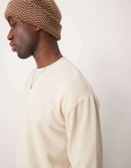 Selected - Oscar - T-shirt a maniche lunghe oversize color crema 
