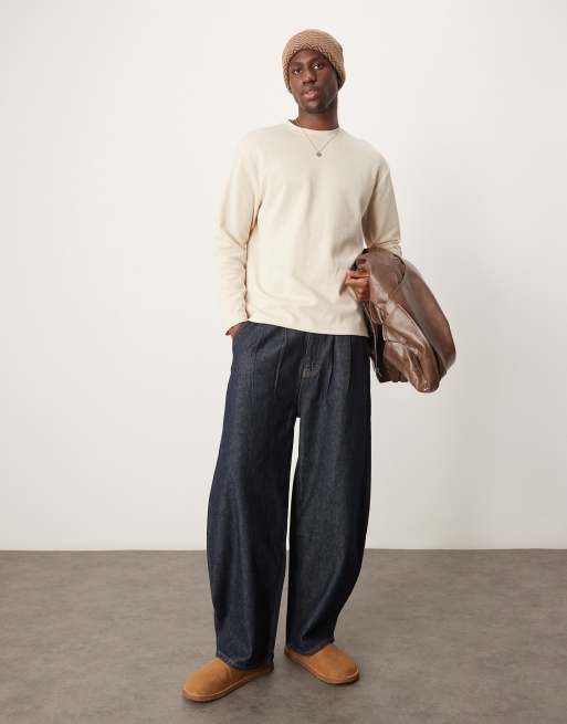 Selected - Oscar - T-shirt a maniche lunghe oversize color crema 