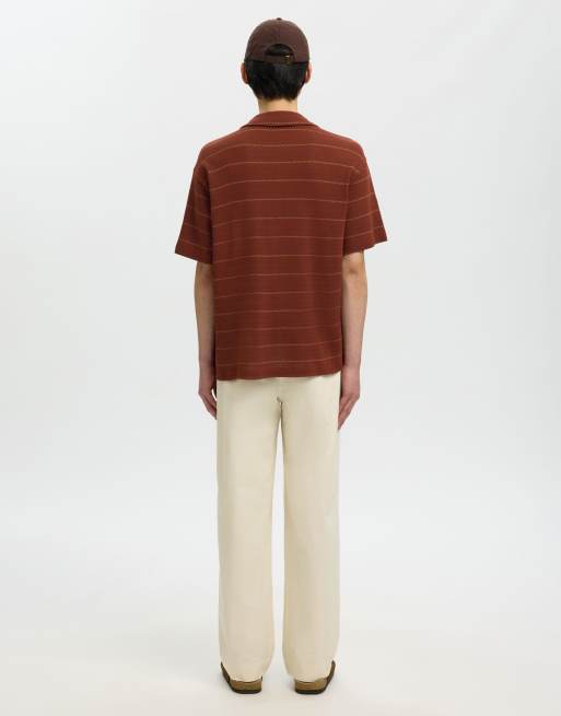 Selected overhemd met korte mouwen in cherry mahogany, 2 van 6