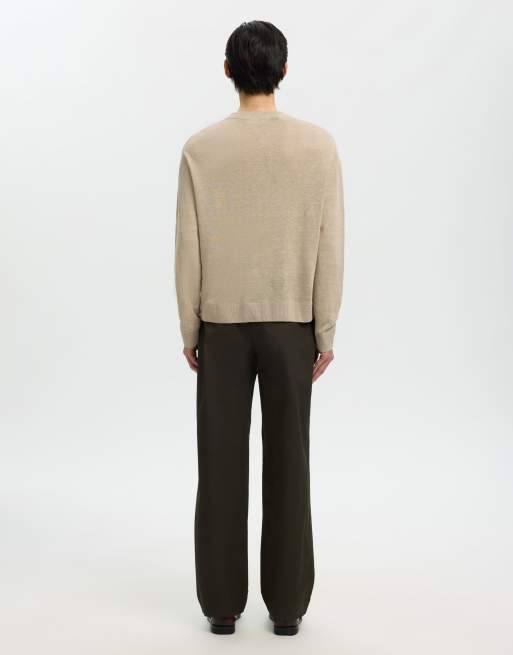 Selected - Overhemd met lange mouwen in beige, 2 van 6
