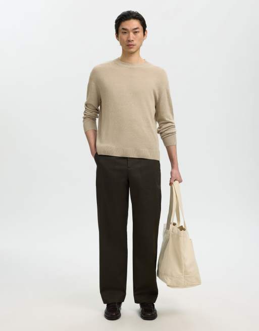 Selected - Overhemd met lange mouwen in beige, 3 van 6