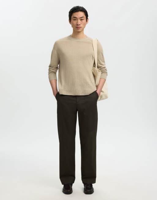Selected - Overhemd met lange mouwen in beige, 5 van 6