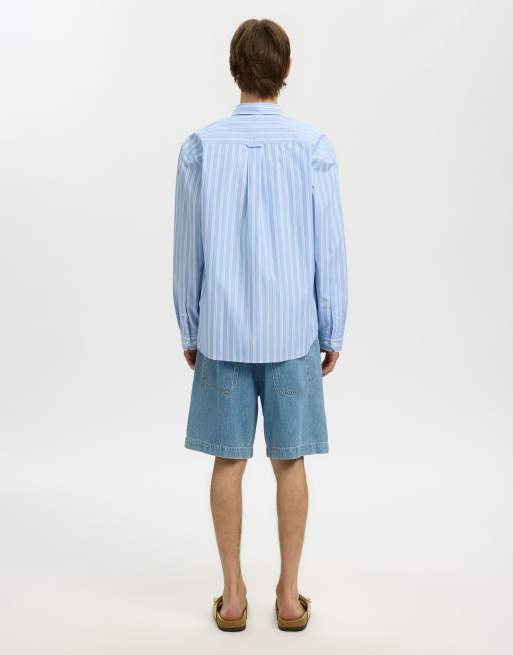 Selected - Overhemd met lange mouwen in lichtblauw, 2 van 6