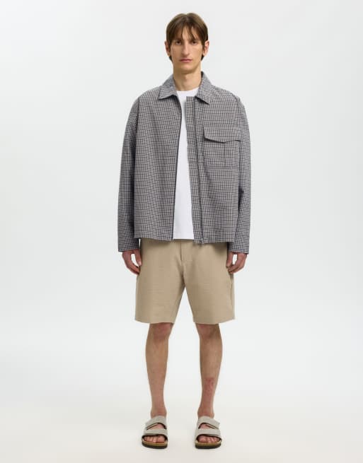 Selected Overshirt in charcoal gray, 2 of 5