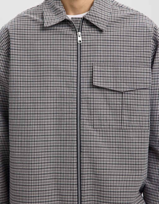 Selected Overshirt in charcoal gray, 3 of 5