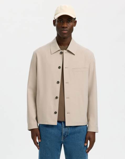 Selected - Overshirt in zilverreiger - view 1