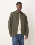 [Selected] Selected 100% cotton overshirt with pockets in green M Forest Night