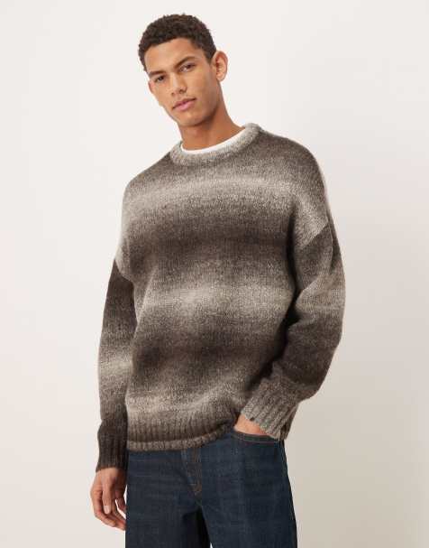Selected – Oversize-Pullover aus Wollmix in Braun mit Farbverlauf - view 1