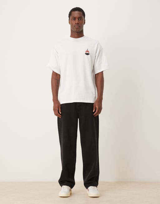 Selected – Oversize-T-Shirt in Weiß mit Fuji-Print auf dem Rücken, 2 von 5