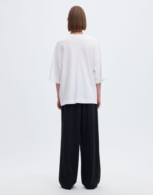 Selected oversize t-shirt w kolorze białym, 2 z 6