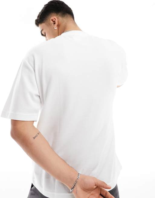 Selected oversized boxy t-shirt in white , 4 of 4
