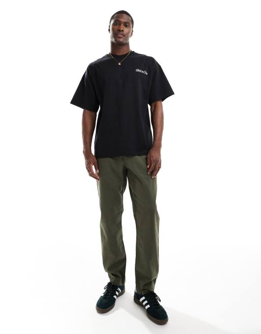 Selected oversized heavyweight t-shirt with floral market back and chest prints in black, 2 of 4