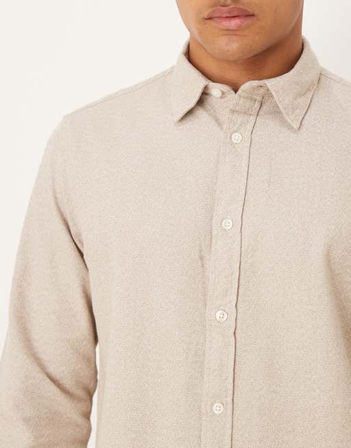 Selected - Oversized recht geborsteld overhemd van 100% katoen in crème , 5 van 5