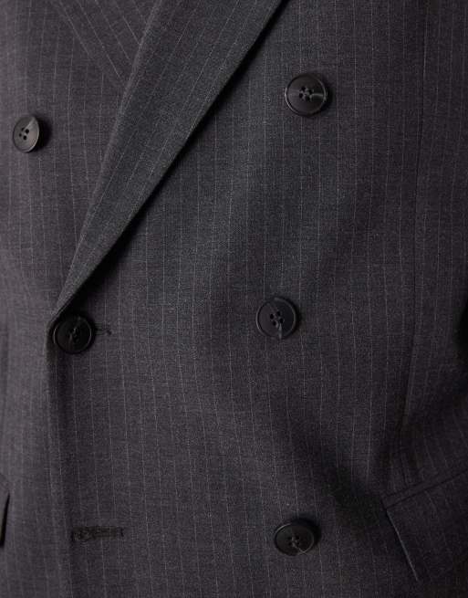 Selected oversized suit jacket in grey pin stripe , 4 of 5