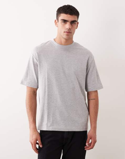 Selected oversized t-shirt in light grey - view 1