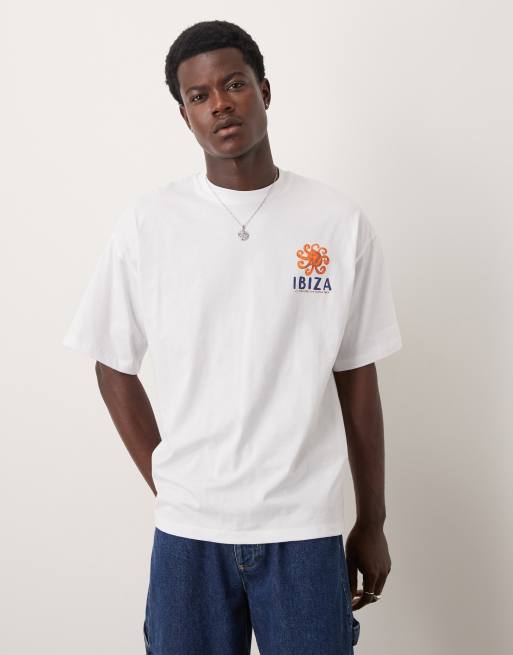 Selected - Oversized T-shirt met 'Ibiza' print op de rug in wit , 3 van 5