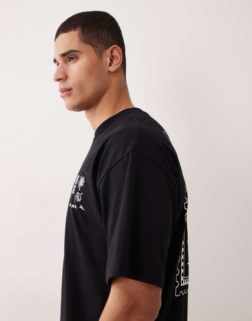 Selected - Oversized T-shirt met Japan-stempelprint op de achterkant in zwart, 4 van 5