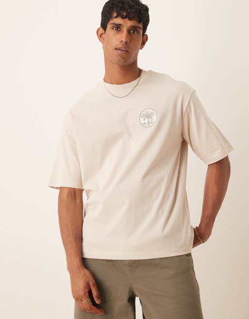 Selected - Oversized T-shirt met Portugal-print op de achterkant in kaki , 2 van 4