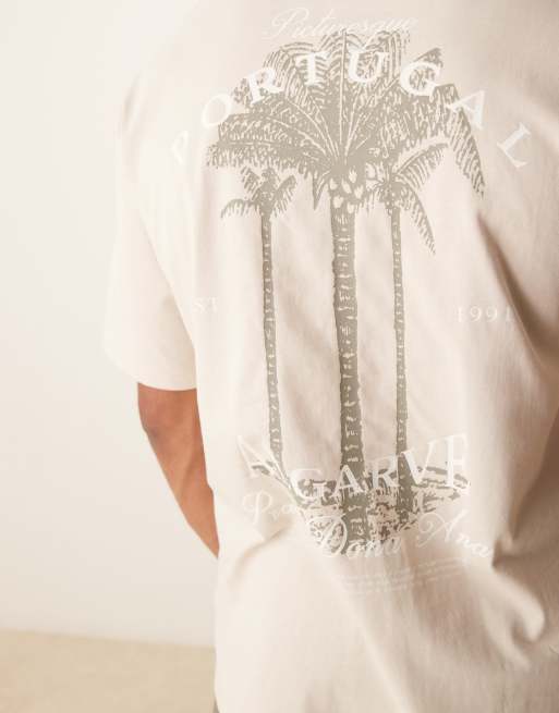 Selected - Oversized T-shirt met Portugal-print op de achterkant in kaki , 3 van 4