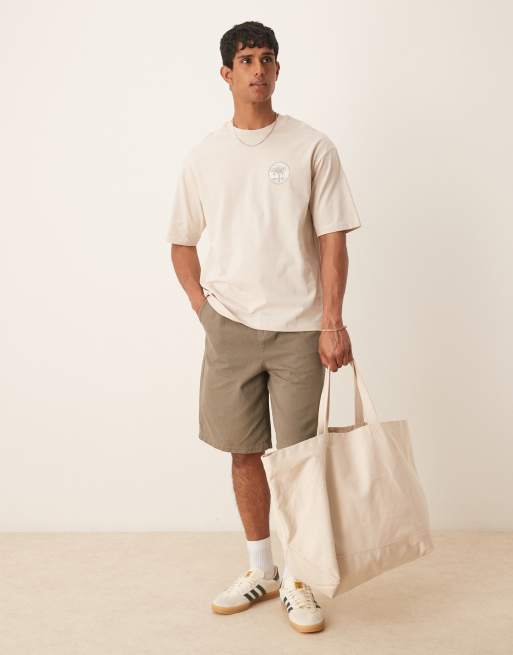 Selected - Oversized T-shirt met Portugal-print op de achterkant in kaki , 4 van 4