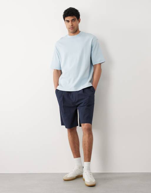 Selected - Oversized T-shirt van 300 gsm zware stof in lichtblauw, 2 van 5