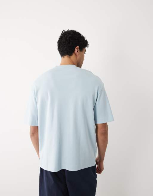 Selected - Oversized T-shirt van 300 gsm zware stof in lichtblauw, 5 van 5