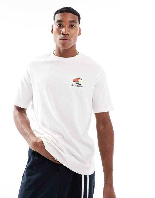 Selected oversized t-shirt with bright graphic backprint in white , 2 of 4