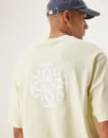[Selected] Selected oversized t-shirt with circle back print in light green M White jade