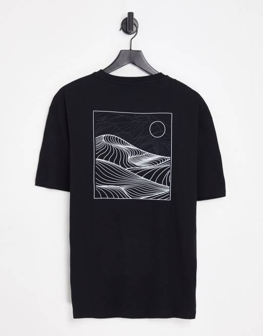 Selected oversized t-shirt with Everest back print in black  