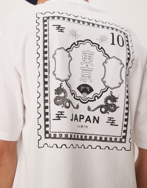 Selected oversized T-shirt with Japan backprint in white | ASOS