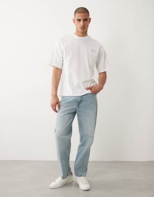 Selected Oversized T-shirt With Mount Fuji Backprint In Multi