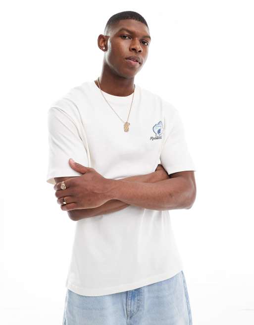 Selected oversized t-shirt with scenic back print in white , 4 of 4