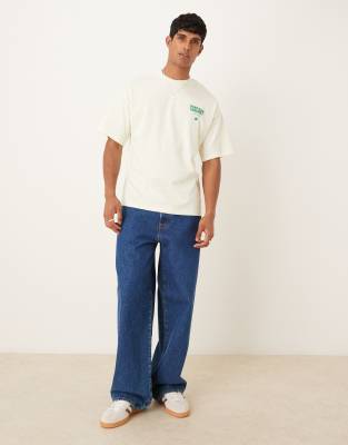 Selected Oversized T-shirt With Tuscany Back Print In Multi
